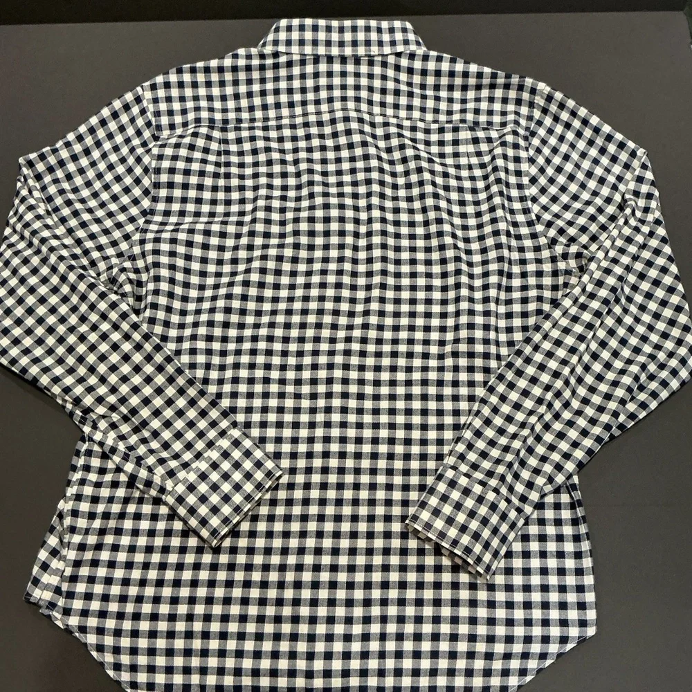 Bonobos Standard Fit Navy and White Gingham Button Down Shirt Men’s Medium - Picture 2 of 6
